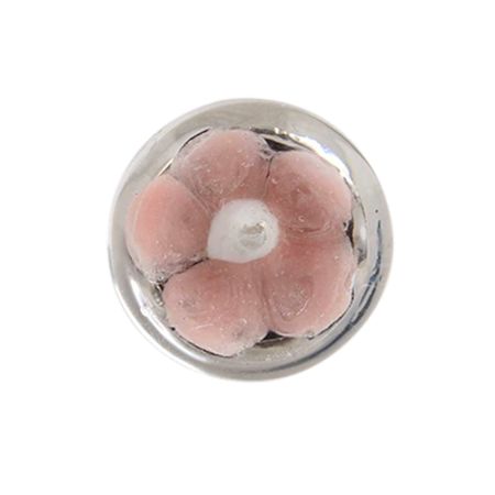 Pink White Flower Glass Wine Stopper (Set Of Two piece)